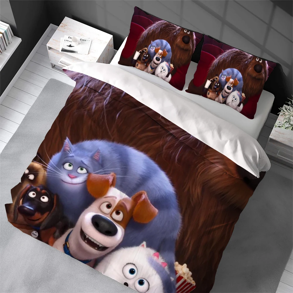 

Комплект постельного белья THE S-SECRET LIFE OF P-PETS: пододеяльник, простыня и наволочки из мягкого хлопка для дома и общежития, 3 предмета, подарок для студентов