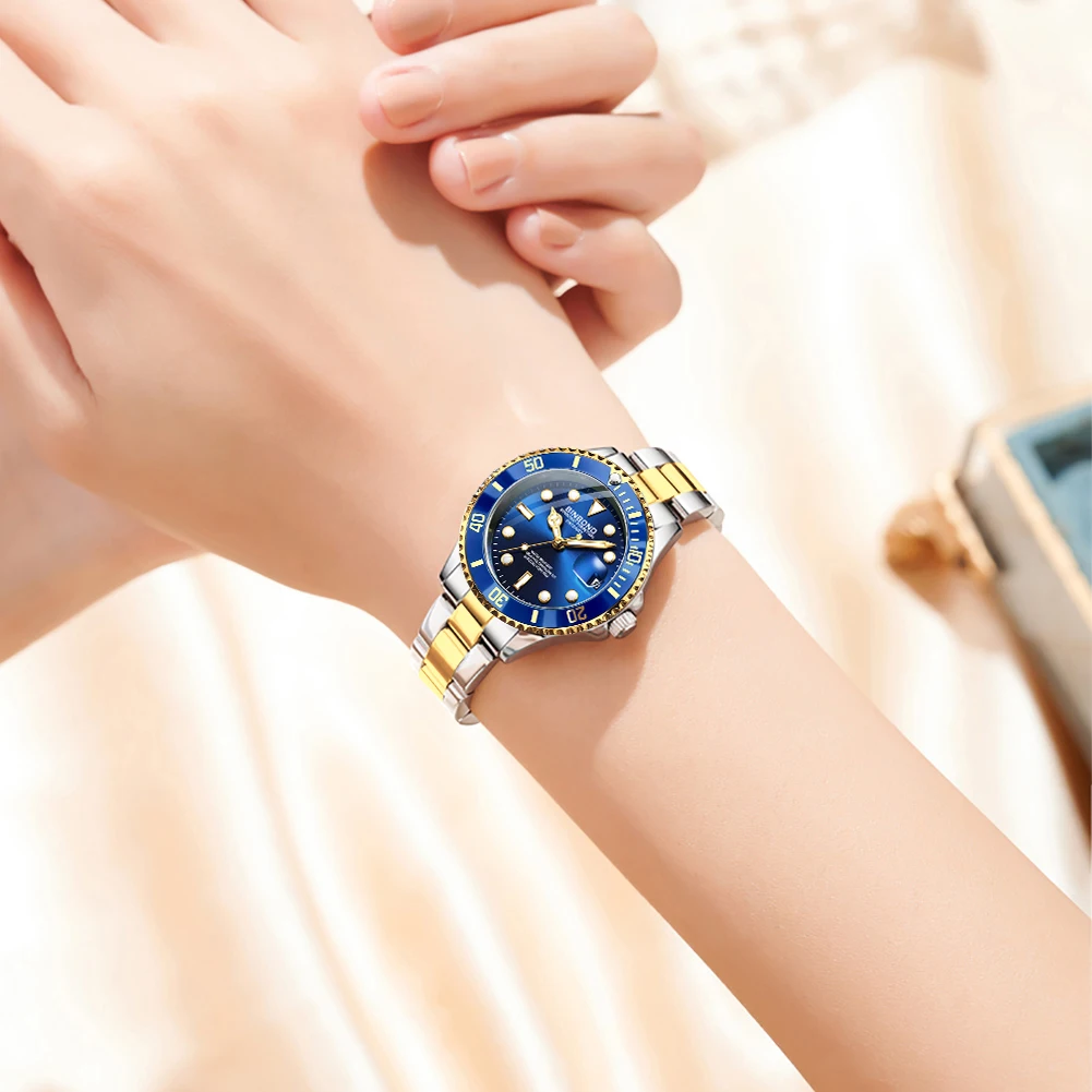 BINBOND Couple Watches 920CP Top Brand Luxury Original Quartz Watch for Lover Anniversary Gift With Box Waterproof Luminous Date