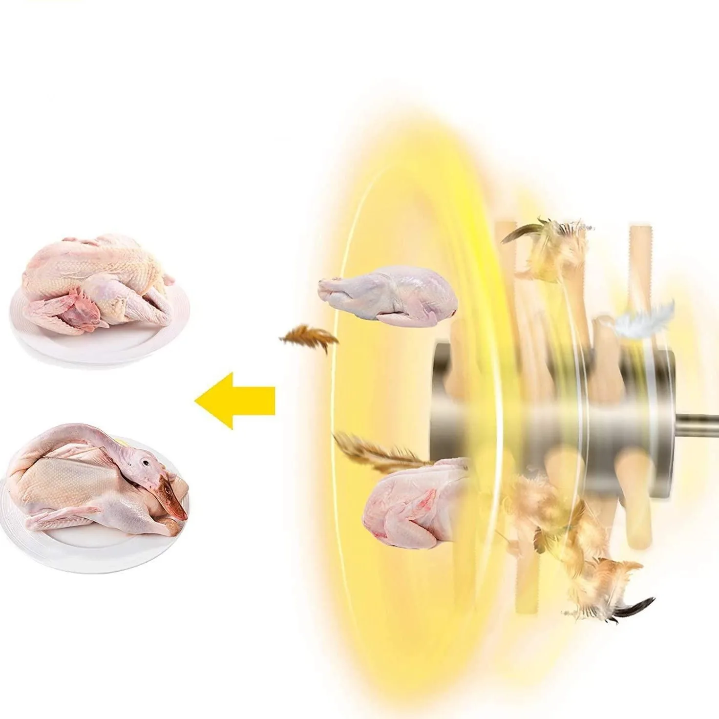 Poultry stainless steel semi-automatic integrated machine hair removal device with electric rotation for hair removal