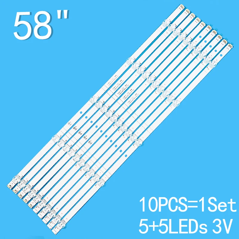 New (A+B)10PCS/lot 1100mm (5+5)10LEDs 3V For 58