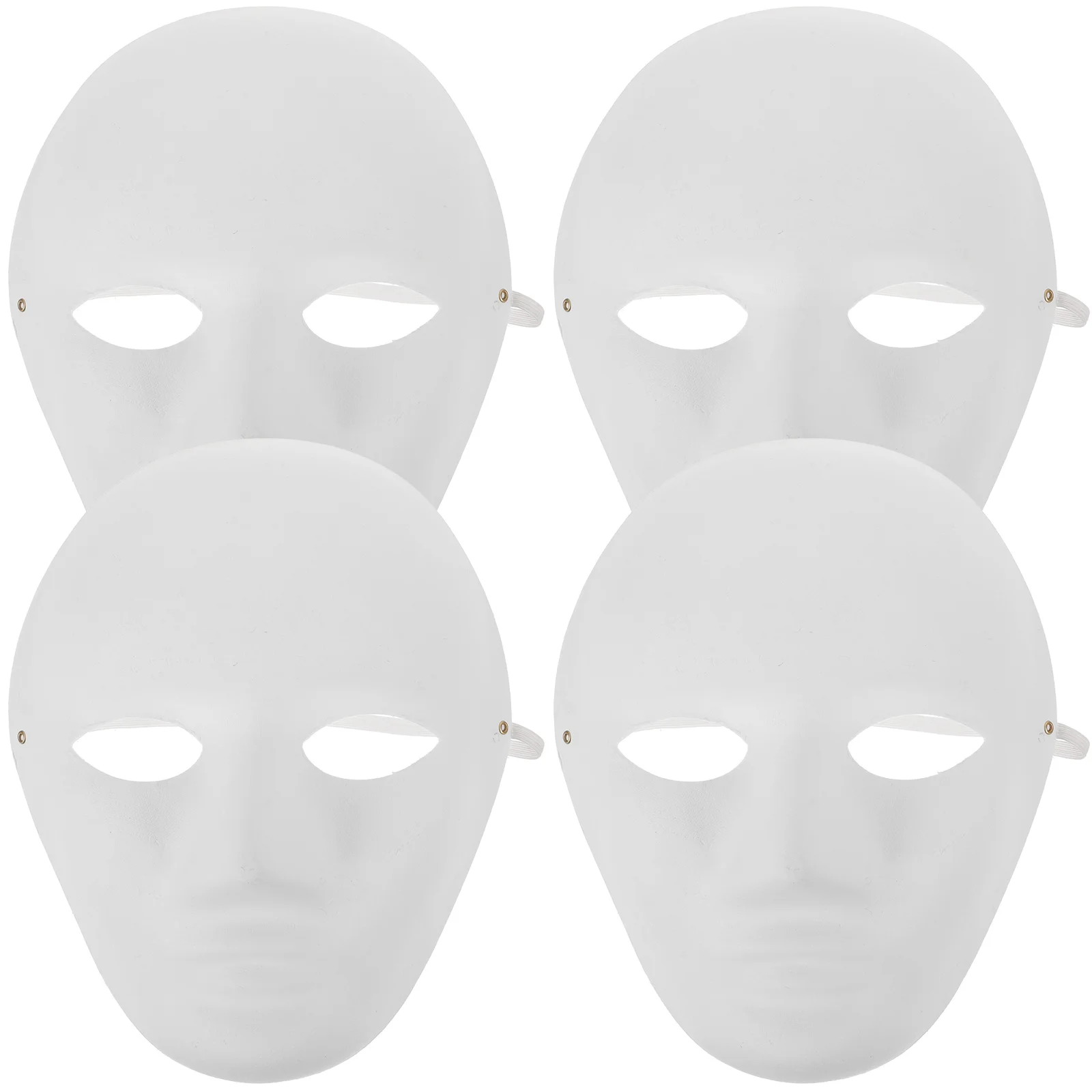 4 Pcs Mask Blank for Cosplay Party Masquerade Masks DIY Ordinary Supplies White Halloween Child