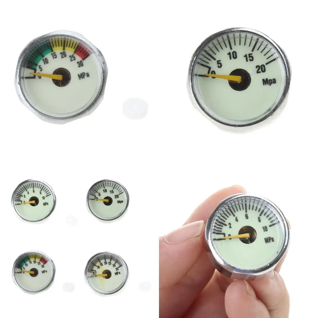 

652F M10Thread Leak Detector Gas Pressure Meter with Backlit Mini Propane Tanks Gauge Level 25mm Diameter Portable