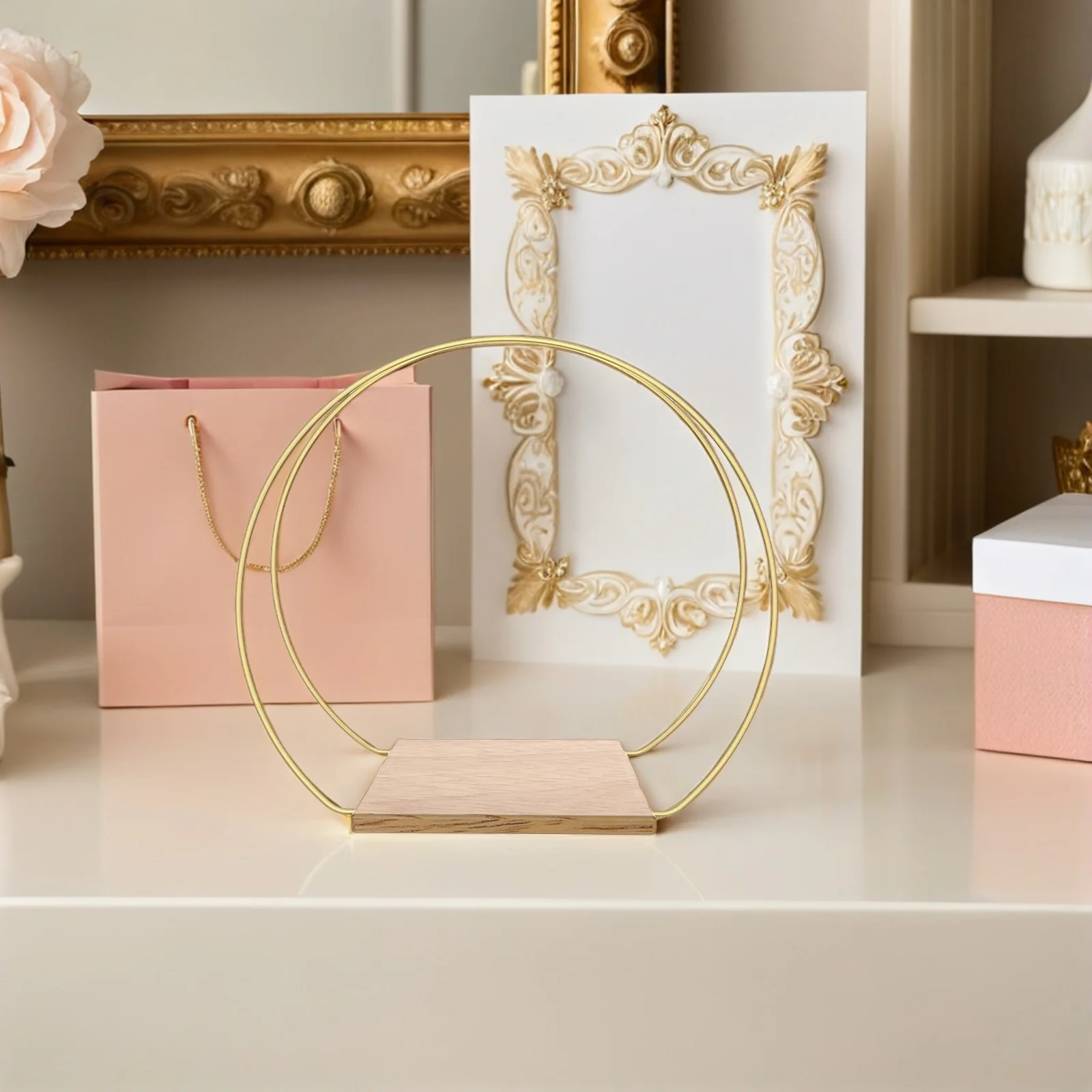 

2 Pcs Garland Decoration Ring Metal Floral Hoop Wedding Rings Centerpieces for Tables