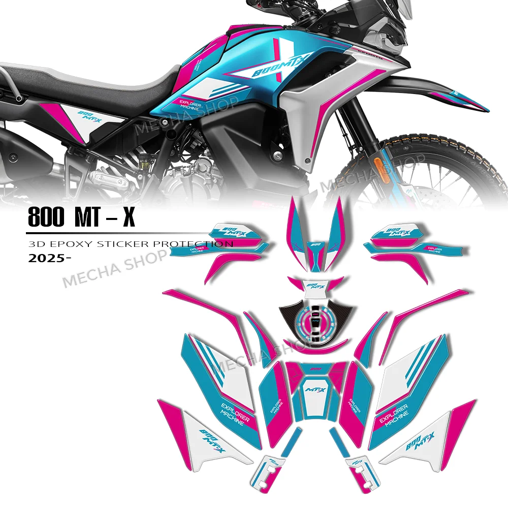 

Для CF Moto 800 MT-X 800MTX 2025: Аксессуары, 3D-наклейка из смолы на бак, защитная наклейка на топливный бак мотоцикла