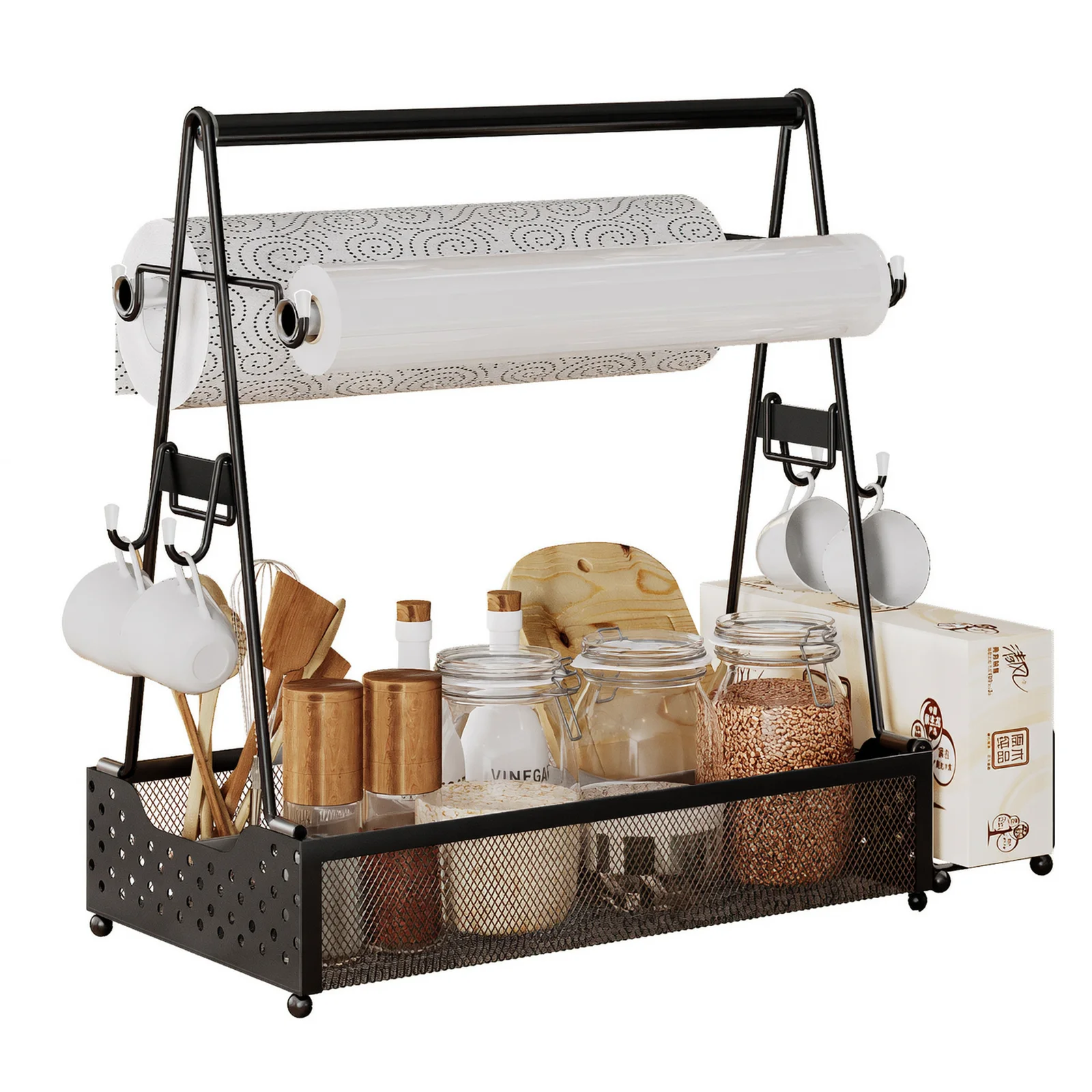 Outdoor Grill Bbq Camping Kitchen Organizer Features Large Capacity Storing Condiment Supplies