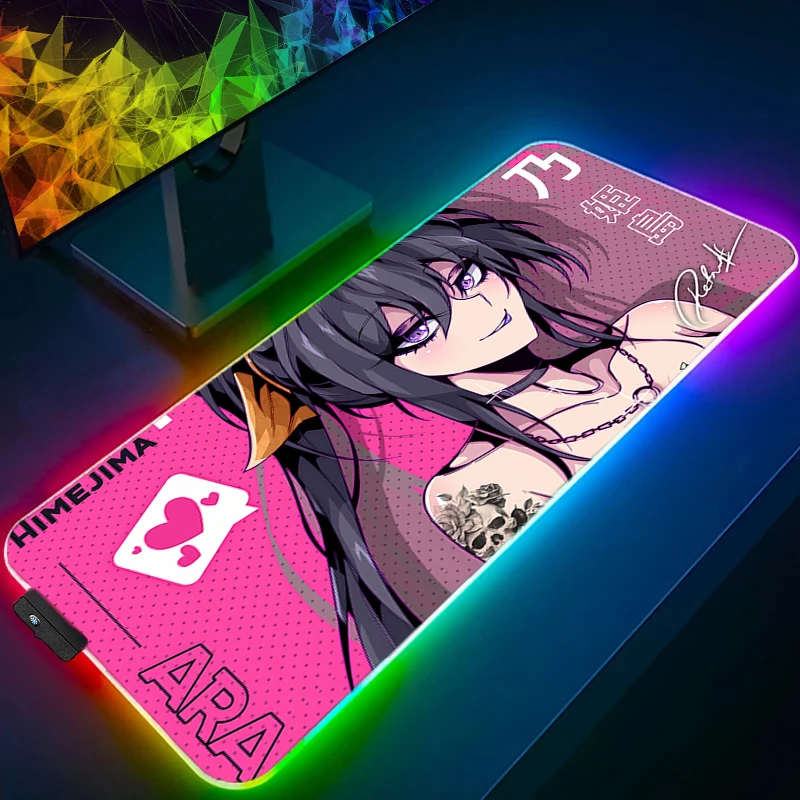 

LED Mouse Pad Kawaii Gaming Accessories Notbook Computer Speed Mini PC Gamer Keyboard Pad Anime Sexy Girl Desk Mat RGB Mousepad