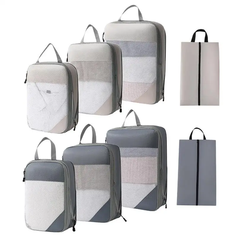 

Suitcase Organizer Bags Lightweight Luggage Bags 4 Pieces Waterproof Cubes Organizers Luggage Space Saving Design