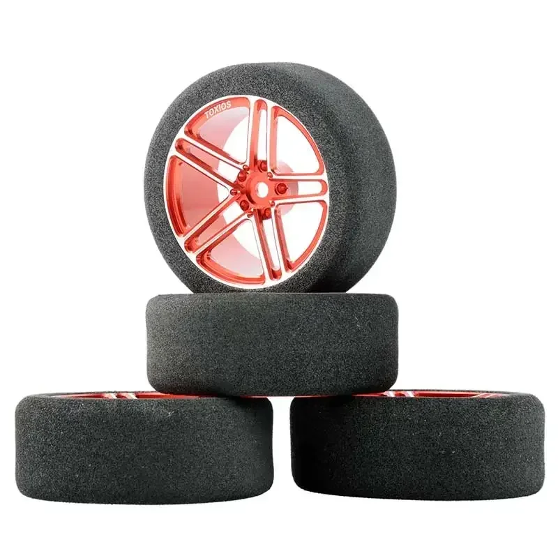 1/10 Scale Sponge Tires and Wheel Rims with 3mm Offset and 12mm Hex fit RC HSP HPI On-Road Racing Car Model Toys Accessory