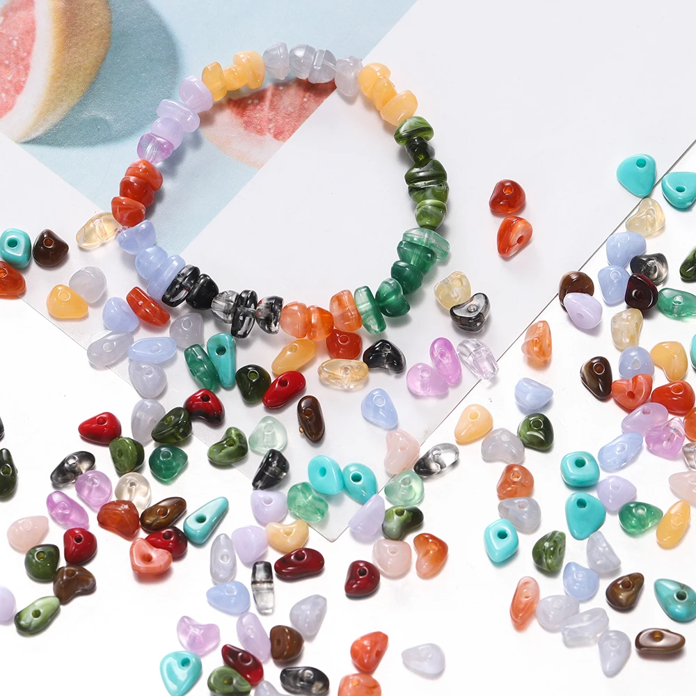 

750pcs/Box Imitation Natural Stone Beads Irregular Acrylic Spacer Loose Beads Set for Bracelet Necklace DIY Jewelry Making