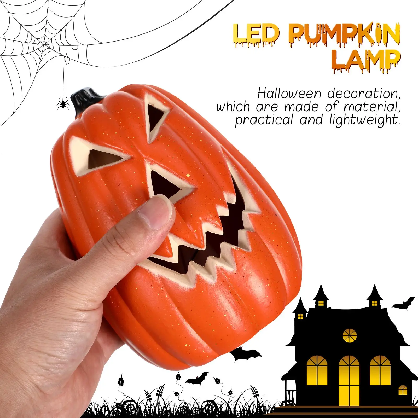 Halloween LED Pumpkin Lantern  LED Light Lamp Lantern Home Props Bar Halloween Decor LED Lantern Scene Layout Home Decoration