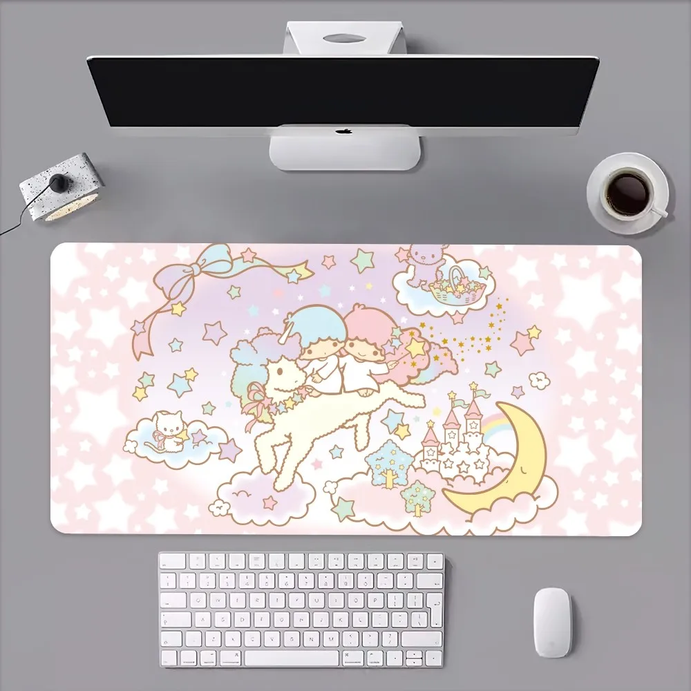 MINISO Sanrio Little Twin Stars Mouse Pad Computer Laptop Gaming Office Wrist Guard Non Slip Keyboard Pad