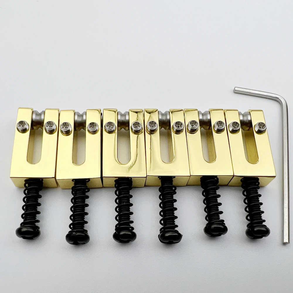 1 Set 10.5MM Stainless Steel Roller Brass Saddle Electric Guitar Tremolo Bridge Saddles For ST Guitar