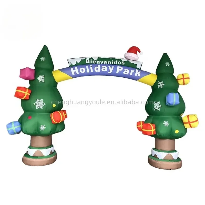 Festive Decorations Shopping Mall Outdoor Use-Christmas Inflatable Tree New Year's Archway Customizable Size