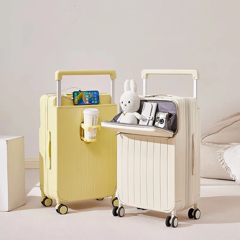 フロントオープニング軽量旅行スーツケース男性と女性のための持ち運びやすい搭乗バッグファッショナブルなトレンディな ABS PC 素材