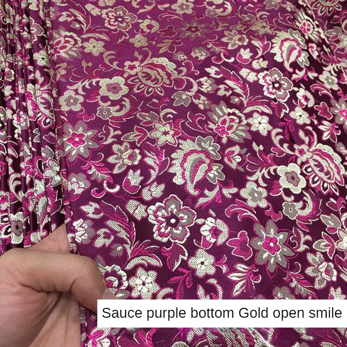 High-grade Flower Pattern Jacquard Fabric Brocade Smooth By Meter for Skirts Hanfu Sewing Plain Summer Printed Cloth Comfortable
