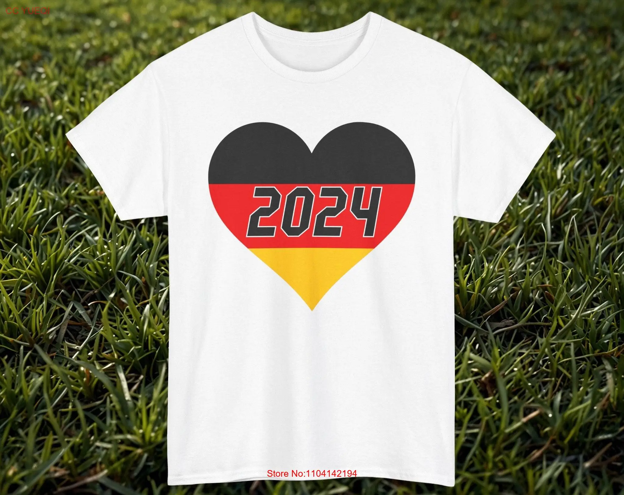 Deutschland trikot wm em fussball t shirt herz fan deutschland 2024 lange oder kurze ärmel