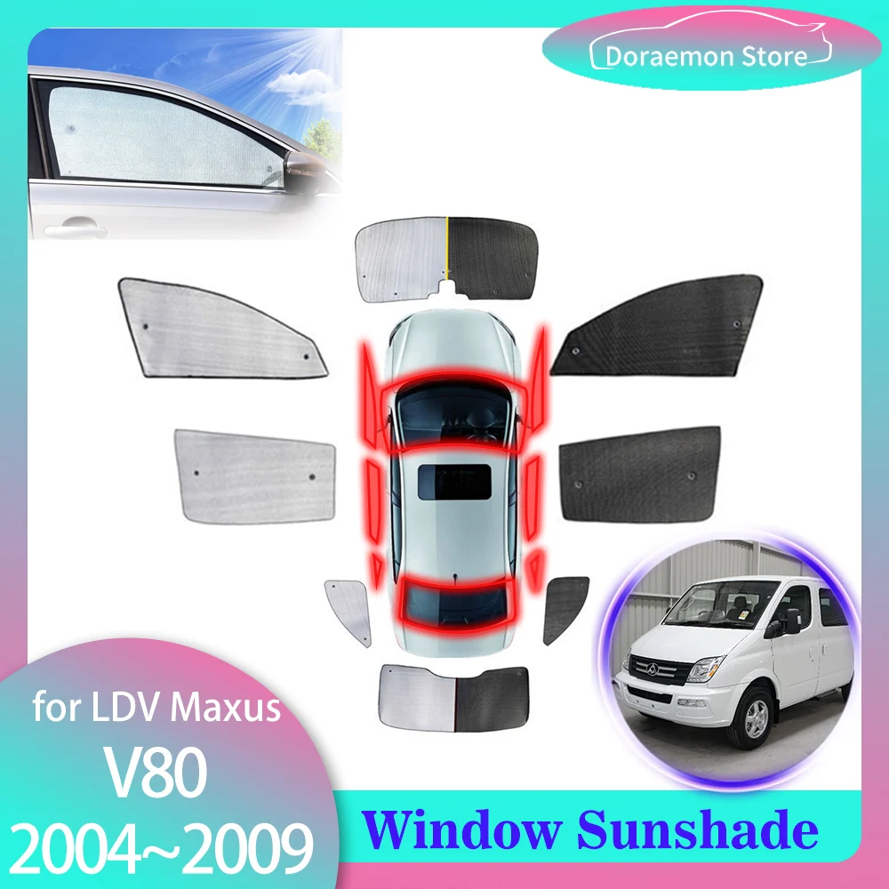 Full Coverage Sunshades for LDV Maxus V80 LD100 SWB 2004~2009 Rear Window Visor Mats Sun Protecti Windshield Curtain Accessories