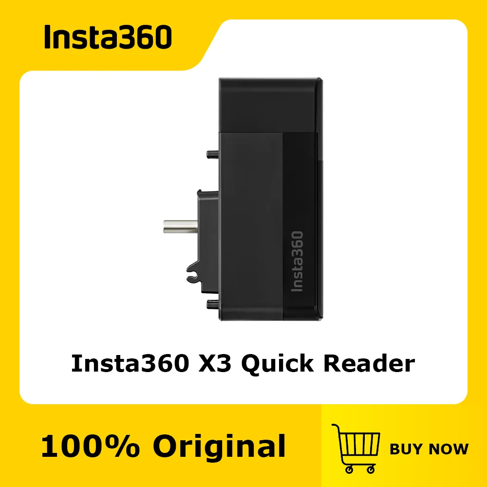 Official & Original Insta360 X3 Quick Reader, Plug-and-play standalone storage module.Transfer files without needing to use WiFi