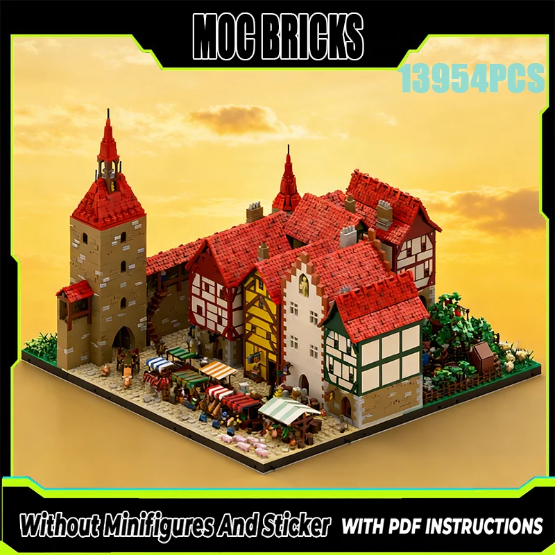 

Moc Building Blocks Medieval Architecture Model Town Trading Center Modular Building Blocks Gift Children's Toys DIY AssemblySet