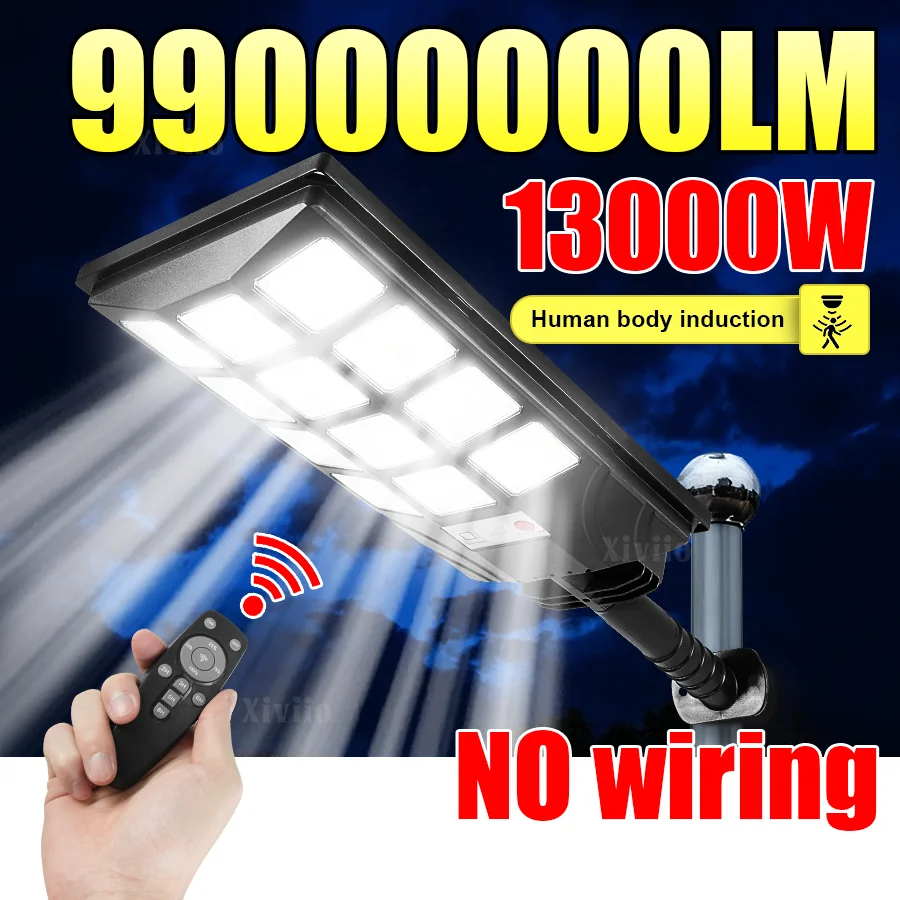 

99000000LM 13000 Вт/8000 Вт/500 Вт солнечный свет датчик движения свет с дистанционным управлением уличная настенная лампа для двора для наружной солнечной лампы