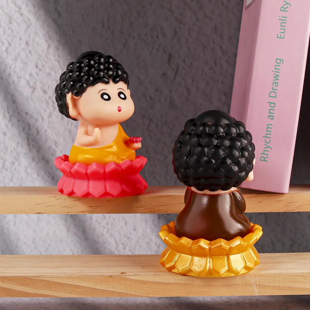 2pcs/set Crayon Shin-chan Cos Lord Buddha Cute Anime Action Figure Toys 10CM