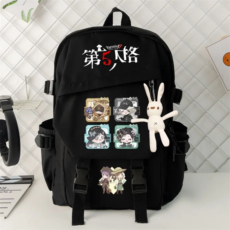 Anime Identity ⅤPrint Backpack Teenarges Schoolbag Boys Girls Fashion Outdoor Shoulder Laptop Travel Bags Mochila+Toy