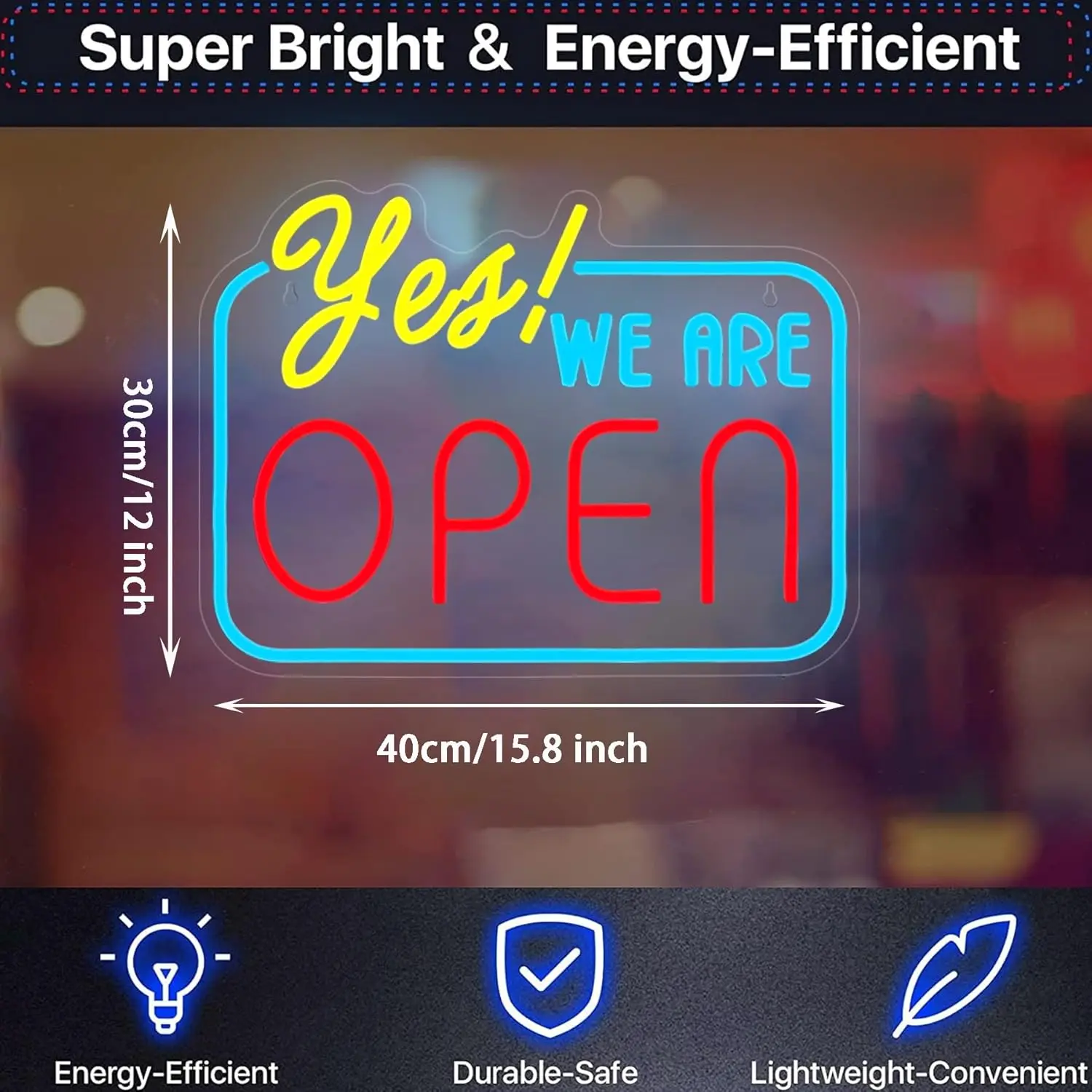 Yes We Are Open Neon Sign LED Neon Light Wall Decor  Coffee Shop Bar Office Salon Hotel Store USB Powered Man Cave Friends Gift