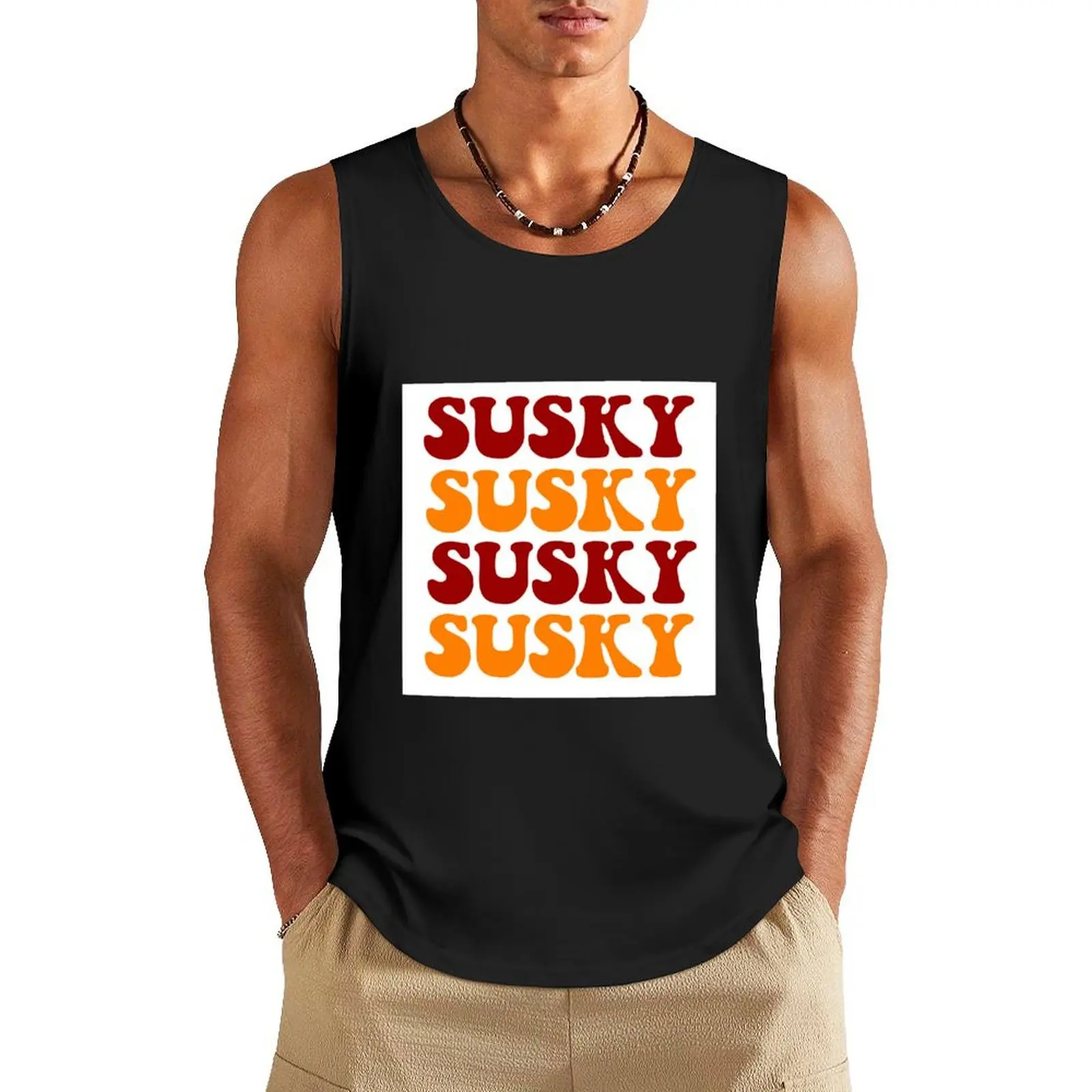 Susquehanna University Susky Tank Top male top sleeveless t-shirts for men Male vest