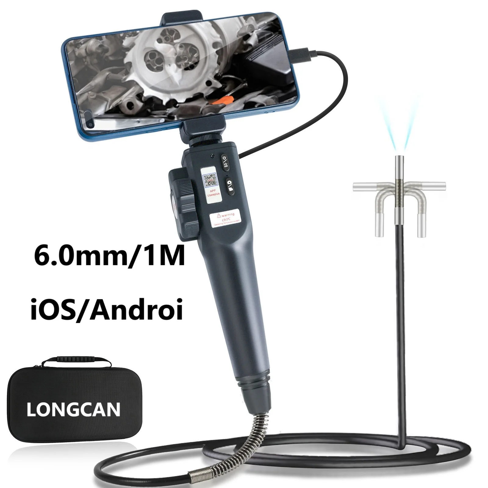 6.0MM cable connect1080 HD Automotive Industrial Endoscope with Light Autofocus Endoscope Inspection Camera Lens for IMG & Video