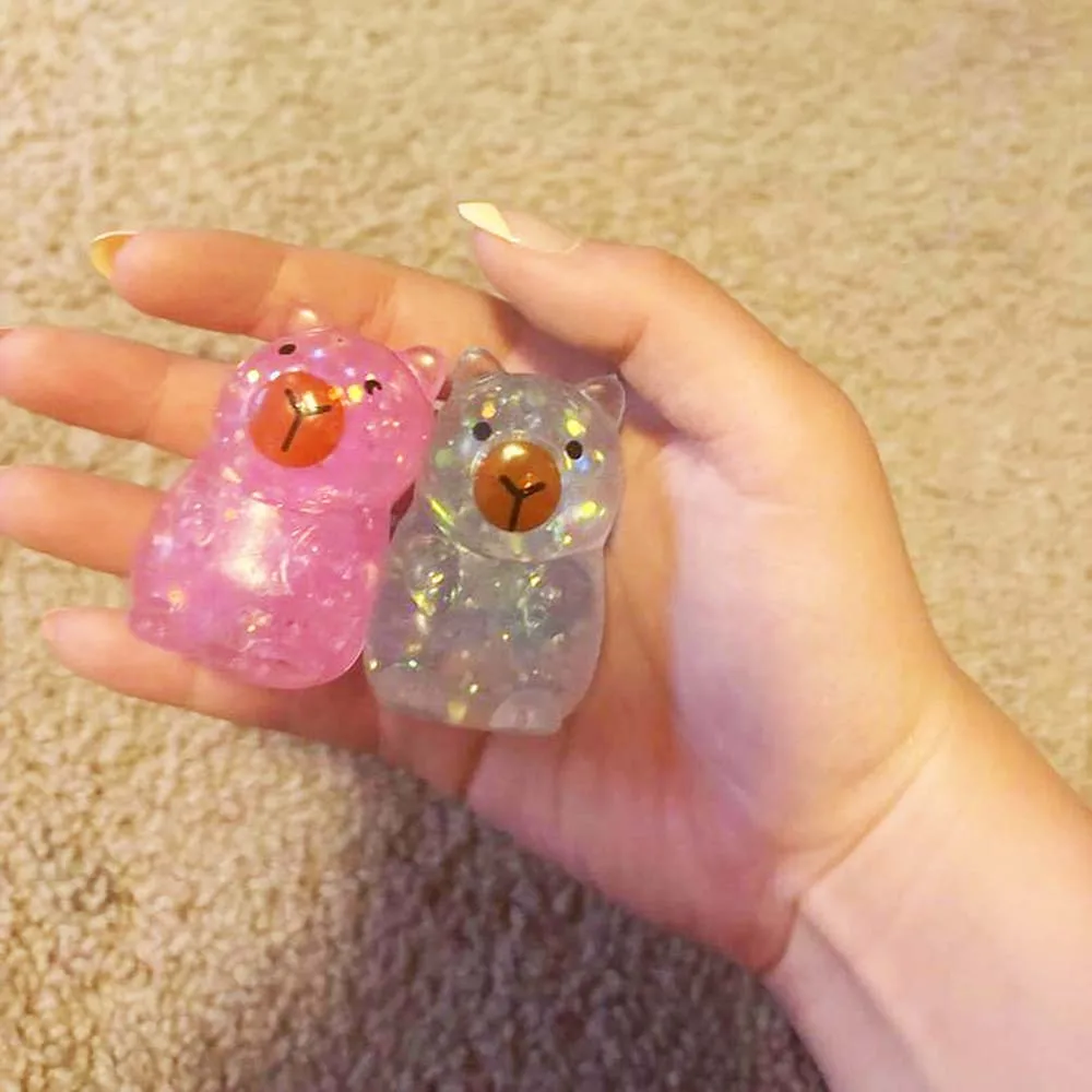 1 Stück Capybara-förmiges Squishy-Spielzeug, langsam aufspringendes, weiches sensorisches Fingerspitzen-Stressabbau-Spielzeug, ultraweicher Knete-Textur-Quetschball, tragbares Partygeschenk-Spiel, lebendige Atmosphäre, Geschenk für Klassenkameraden und Studenten – Detail 4