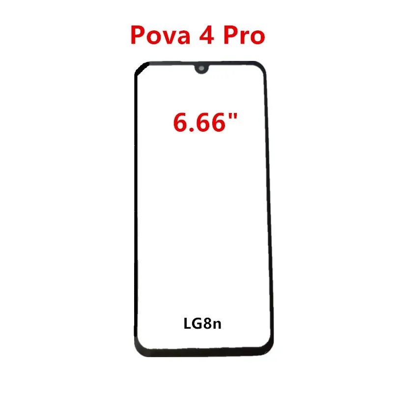 3PCS Front Screen For Tecno Pova 6 Neo 5 Pro 4 3 2 Neo 5G LE7 LG8n Touch Panel LCD Display Out Glass Replace Repair Part + OCA