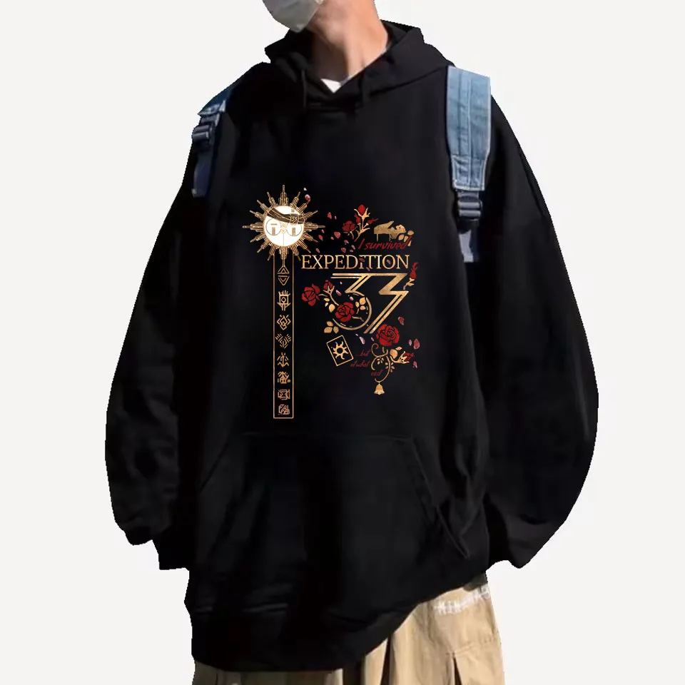 

2025 Esquie Clair Obscur Expedition 33 Толстовки с капюшоном Женская толстовка Забавные топы Экспедиция 33 Футболка 2-сторонний игровой пуловер Женская одежда