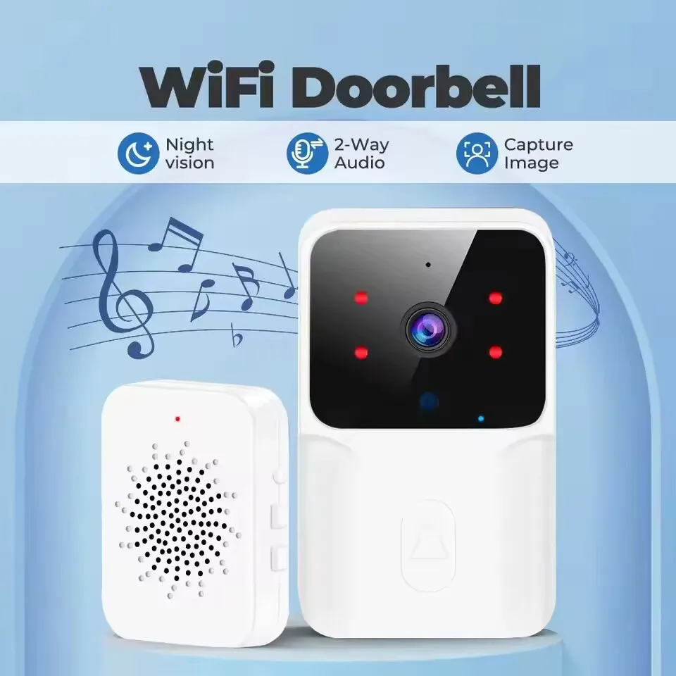 Sonnette vidéo WiFi sans fil pour téléphone, système d'interphone bidirectionnel, Vision nocturne IR