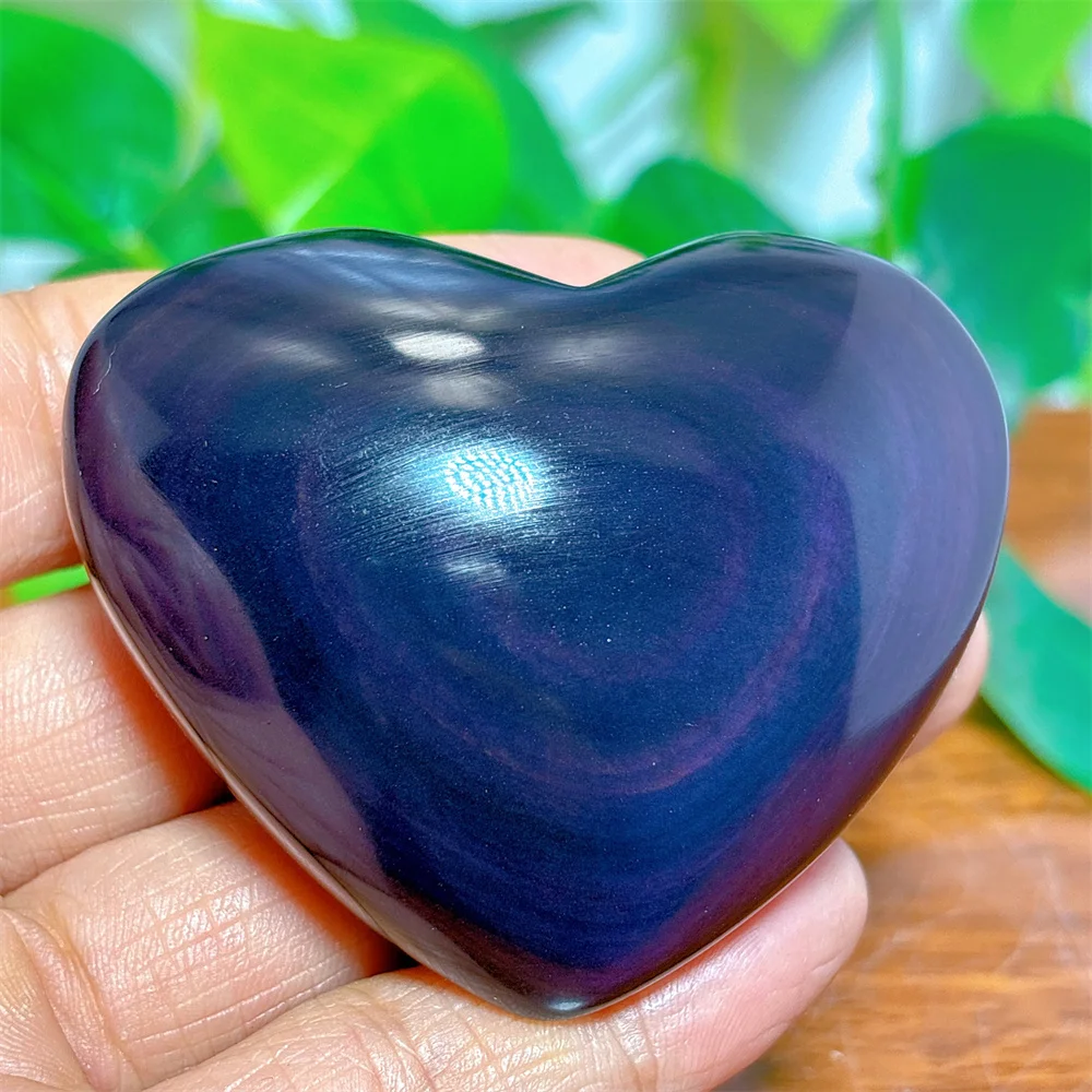 Rainbow Obsidian Heart Crystal Natural Quartz Stone Home Decoration Minerals Reiki Craft Gifts Energy Healing Spiritual Love