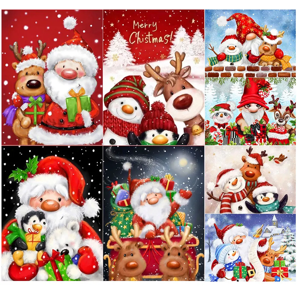 Diamond Painting New Collection 2023 Christmas Gnome Diamond Mosaic Beads Embroidery Santa and Snowman Needlework Home Decor