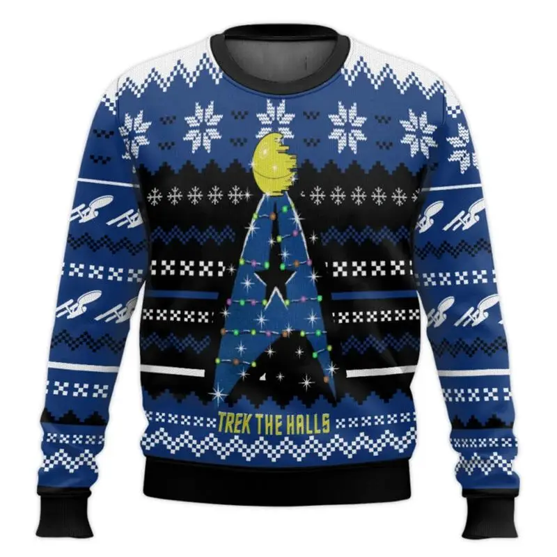 الكابتن بيكارد ستار تريك سترة عيد الميلاد القبيحة الكرتون أنيمي النساء الرجال البلوز القمم 2026 موضة جديدة زوجين هوديي البلوز #2