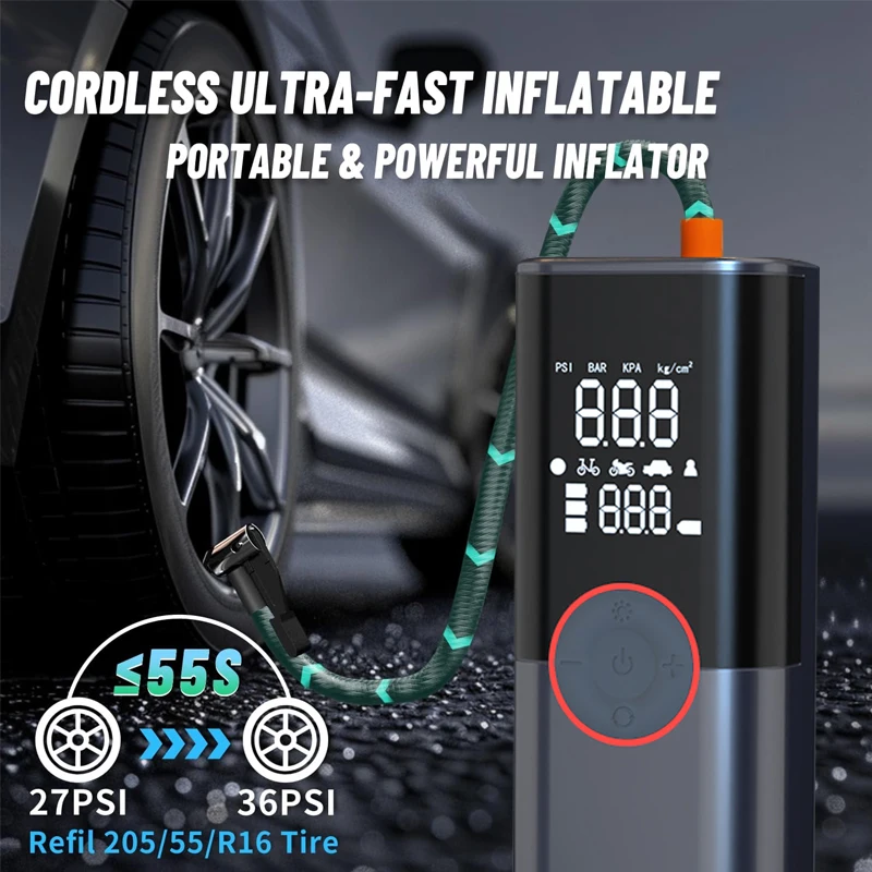 

New multifunctional wireless car inflation pump portable emergency start power supply tire electric tire fast inflation pump