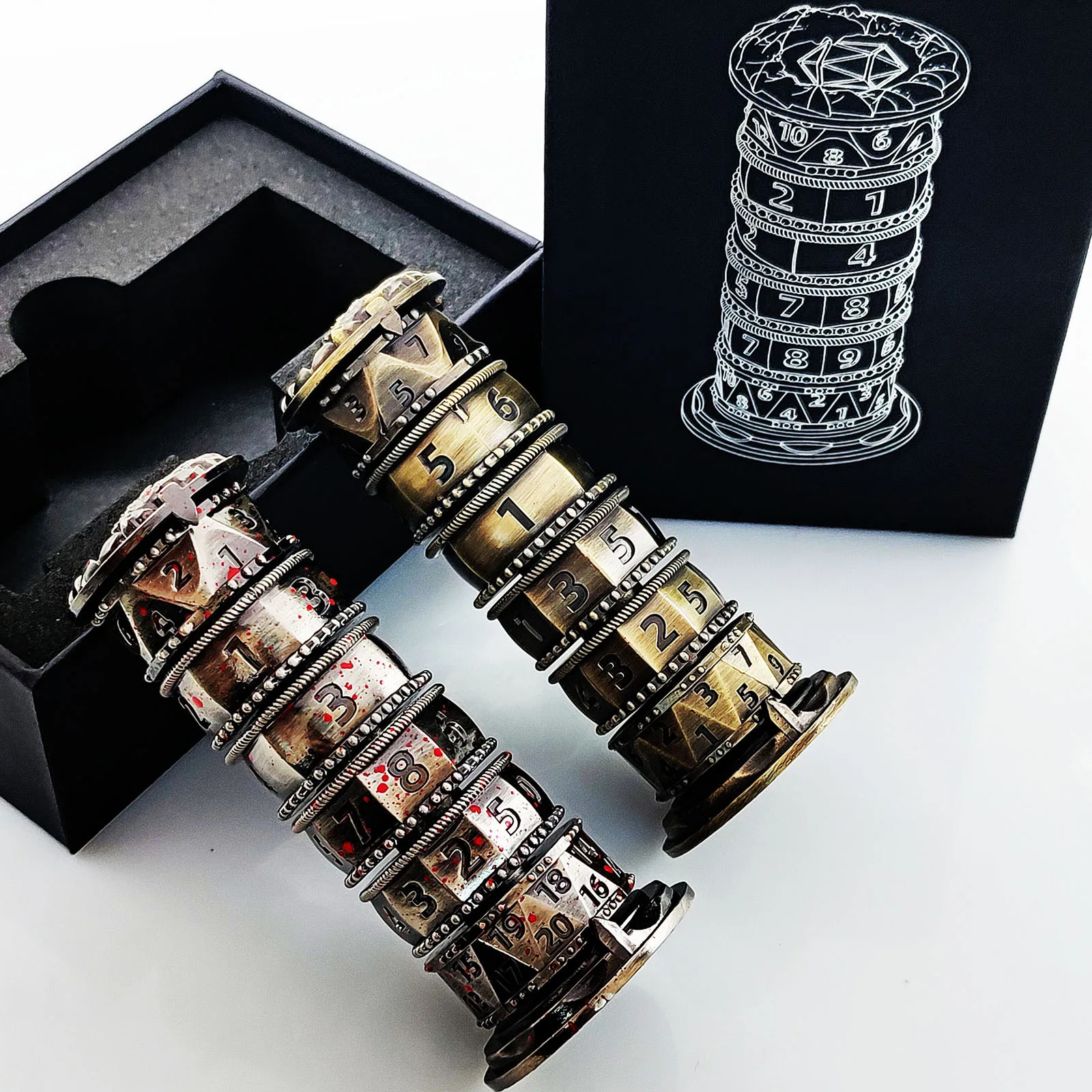 

7-in-1 Metal Rotating Dice Tower for Dungeons & Dragons (DND) Metal rotating dice