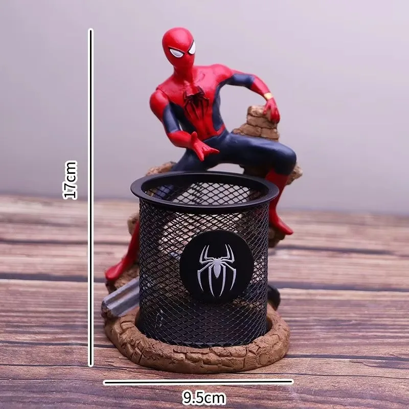 New Marvel anime character Spider-Man Captain America personality handsome pen holder desktop storage ornaments hand model gift