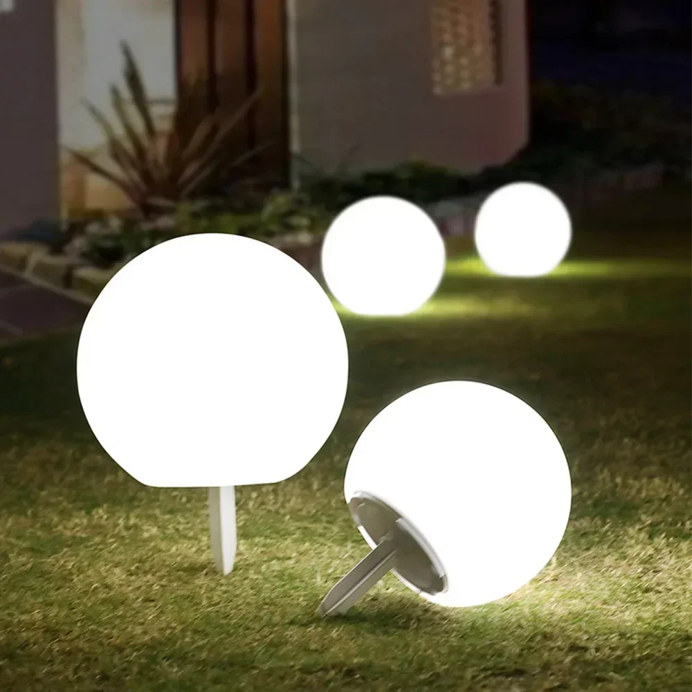 Large Big Size Outdoor Garden Glowing Solar Charging Led Ball Sphere Stone Light Lamp