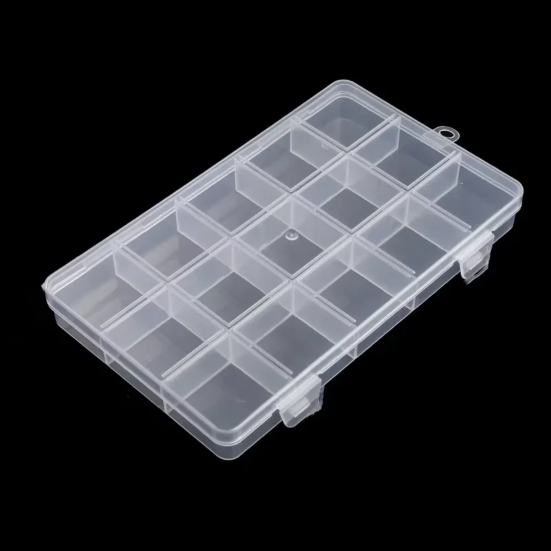 Caja Organizadora de Cuentas de Plástico Acrílico con 9/12/15/18/28 Compartimentos, Contenedor Transparente para Almacenamiento de Manualidades y Pequeños Artículos de Bricolaje