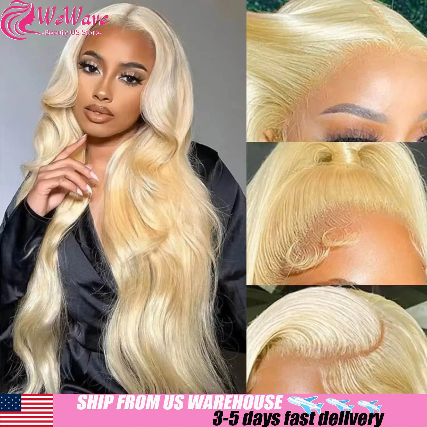 الجسم موجة 613 Hd الدانتيل الباروكة الأمامية 13x6 شعر بشري أشقر باروكة 200% الكثافة شعر الطفل ابيض عقدة خصلات الشعر المستعار البرازيلي #1