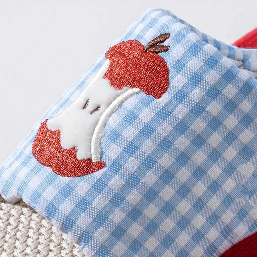 مريحة الفراولة منزل الكتان النعال المضادة للانزلاق الكتان الحلو النعال النساء شبكة شريط الفواكه شبشب منزل الفتيات #4