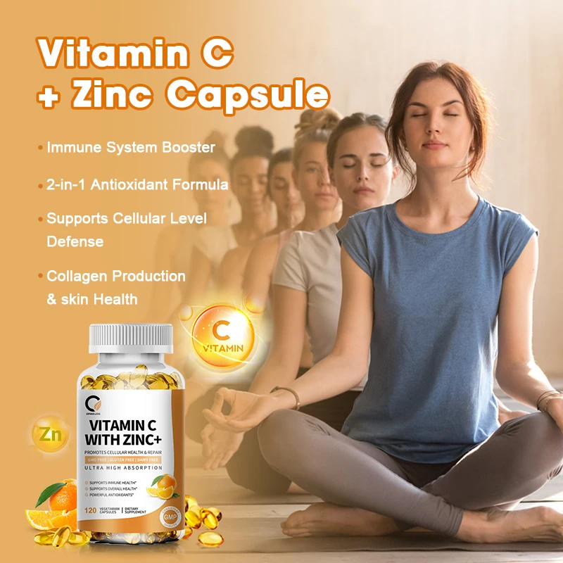 Vitamin C Mit Zink Capsules 1000Mg Vitamin C with 20Mg Zinc Capsule Immune Support, Energy Production, Powerful Antioxidant