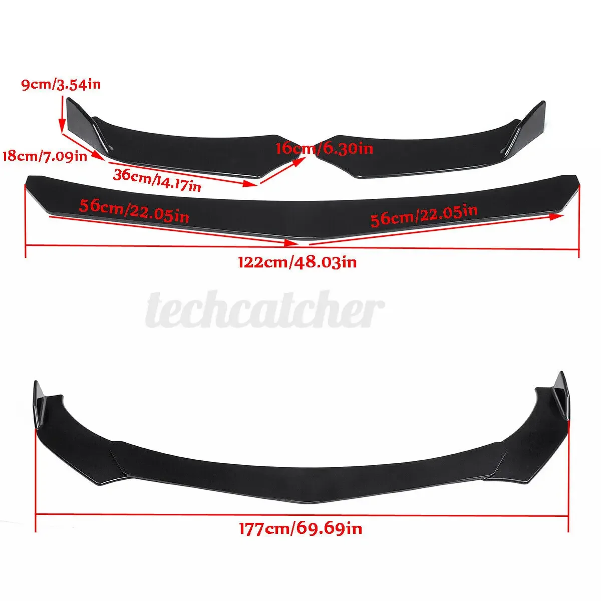 For Dodge Charger RT SRT SXT Front Bumper Lip Body Kit Spoiler Splitter Gloss