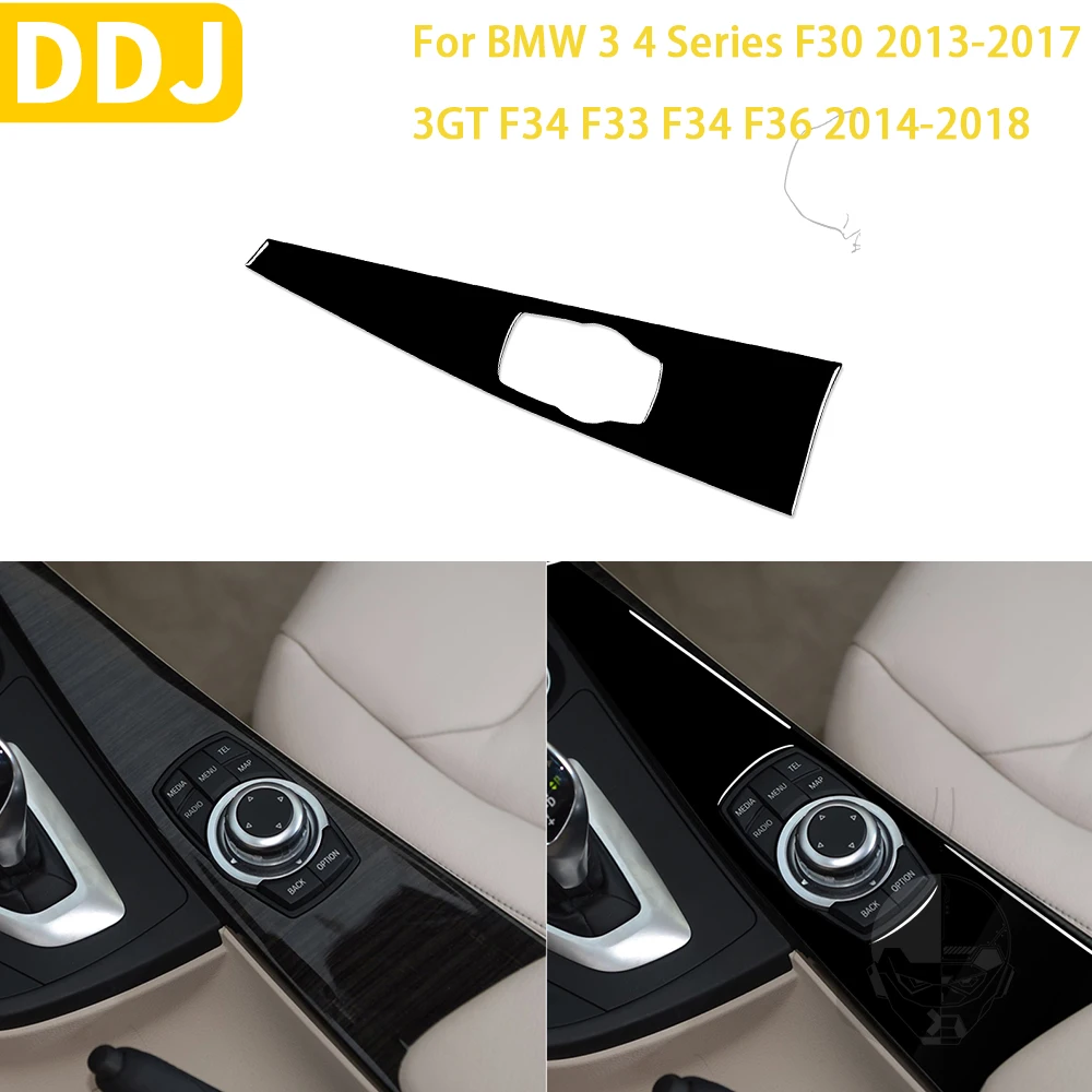 

For BMW 3 4 Series F30 2013-2017 3GT F34 F33 F34 F36 2014-2018 Accessorie Car Piano Black Interior Multimedia Panel Trim Sticker