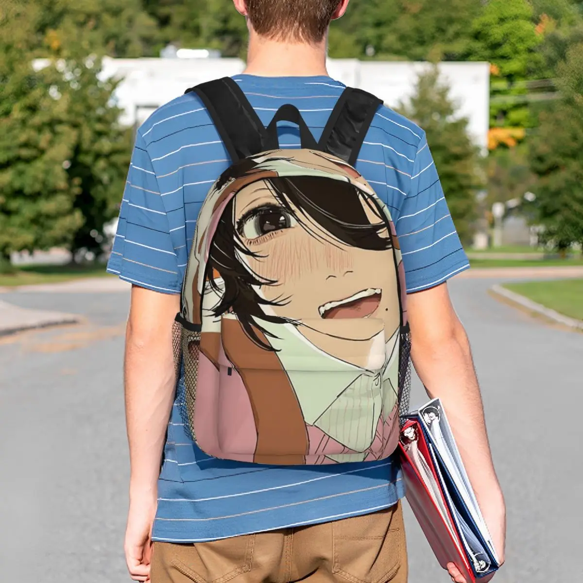 Look Back Anime Backpack Student BookBag Children School Bag Computer Shoulder Bags for Men Women