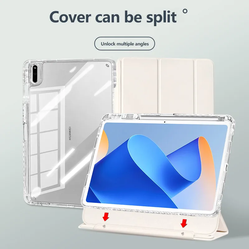 Acrylic Hard Latch Split Case For iPad Mini 2024 Mini 7 A17 Pro Mini6 2021 Detachable Cover With Pencil Holder