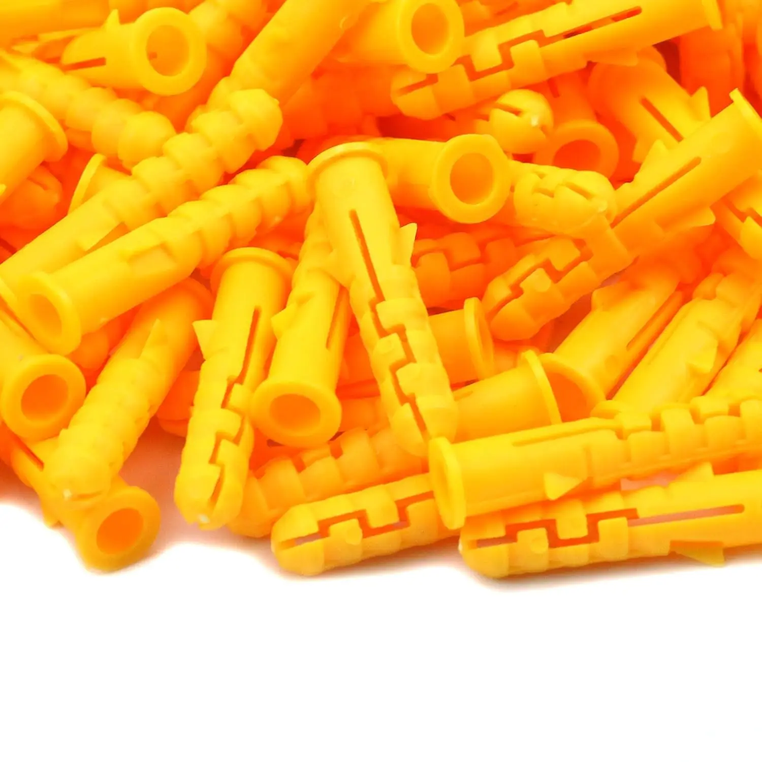 180pcs 8x40mm Plastic Expansion Tube Nylon Wall Anchor Yellow Self-tapping Screw Heavy Duty Hollow Drywall Concrete Bolt