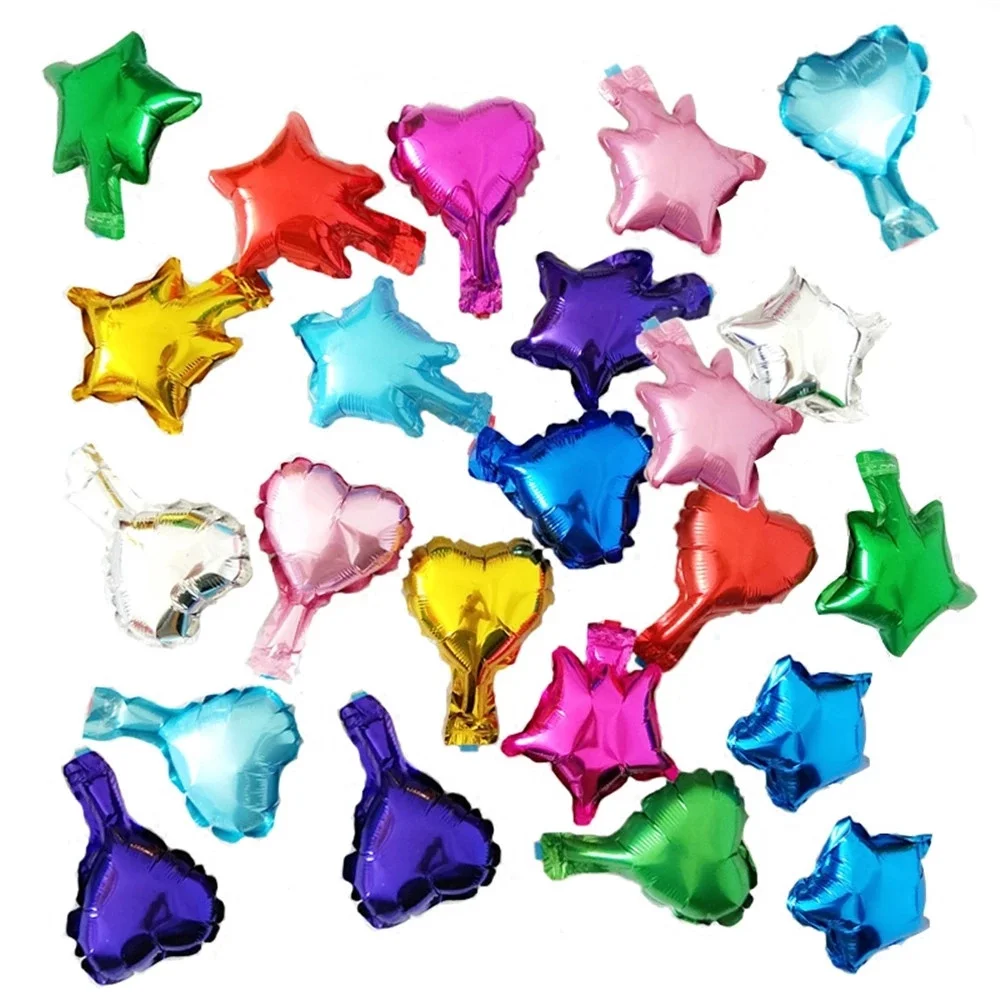 50PCS 5 Inch Mini Heart Pentagram Foil Balloons Wedding Room Decor Baby Birthday Party Christmas Decorations Supplies Kids Toys